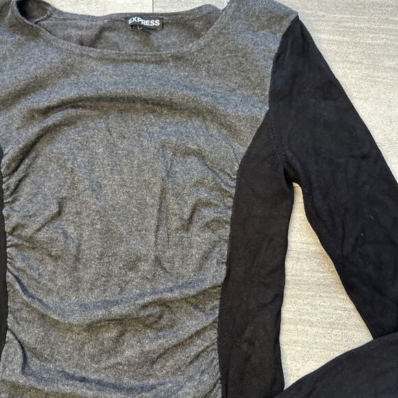 Express Gray and Black Bodycon Colorblock Dress Size Small - Picture 2 of 4